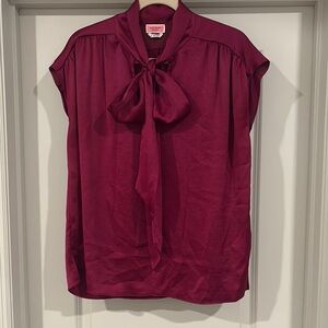 Kate Spade Cap Sleeve Blouse with Tie Front